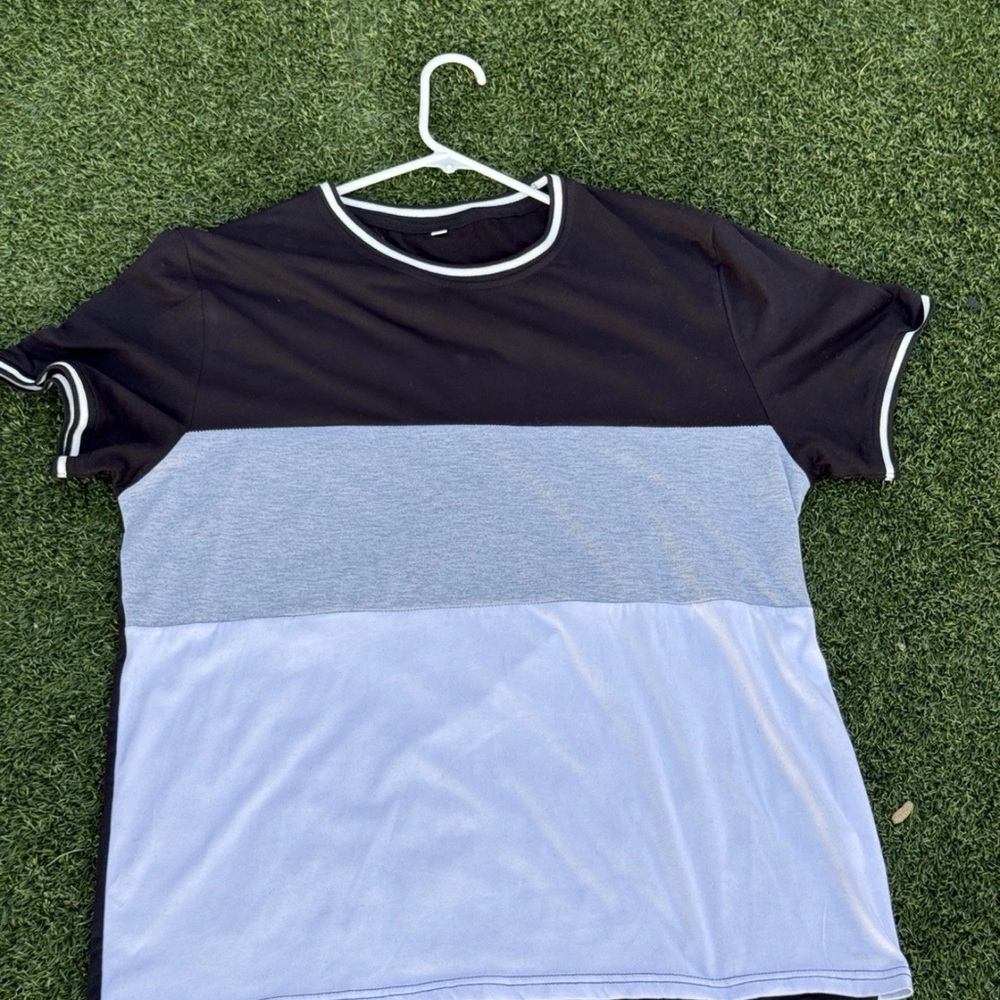 Black, Gray, and White Colorblock T-Shirt